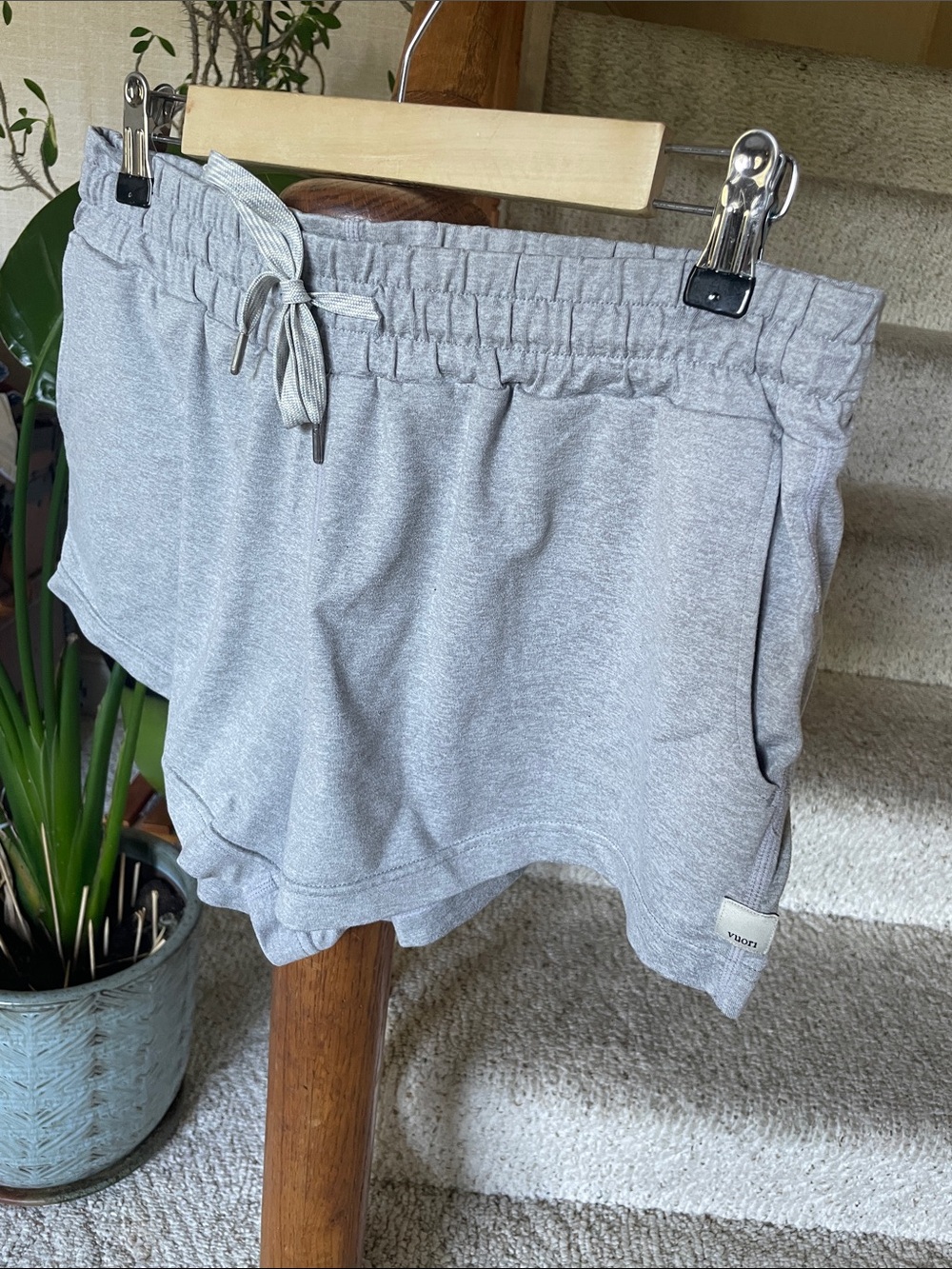 Vouri Halo Performance Light Gray Women's Drawstring Lounge Shorts - Picture 4 of 10